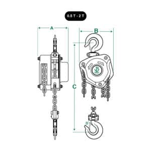 MANUAL-HAND OPERATED-PORTABLE CHAIN BLOCK HOIST PULLEY