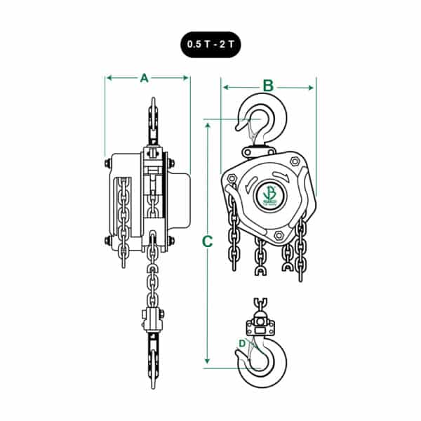 MANUAL-HAND OPERATED-PORTABLE CHAIN BLOCK HOIST PULLEY