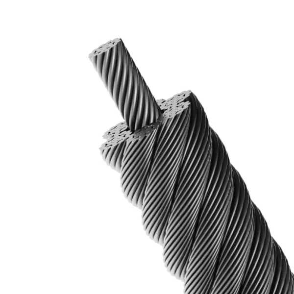 6x19 Bull Steel Core Steel Wire Rope coiled, ideal for heavy-duty lifting.