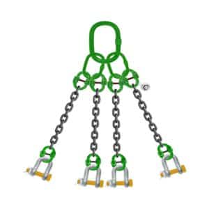 four leg chain sling with d type shackle with bolt pin manufacturer in Saudi arabia ksa