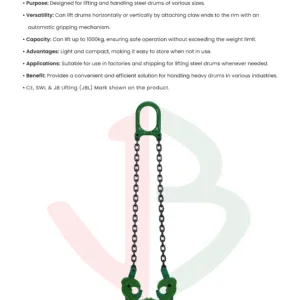 drum lifter chain sling datasheet saudi arabia