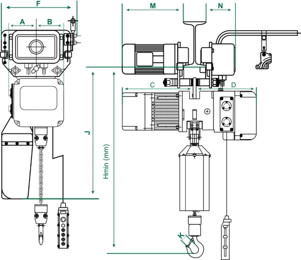 electric chain block with trolley line diagram saudi arabia ksa