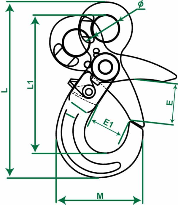 eye self locking hook line diagram