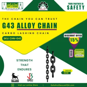 G43 alloy chain used for heavy-duty lifting and material handling in industrial applications in Saudi Arabia