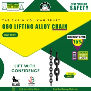 G80 alloy chain used for high-strength lifting and material handling in industrial applications in Saudi Arabia