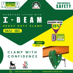 Lifting beam clamp used for secure lifting and handling of heavy loads in industrial applications in Saudi Arabia