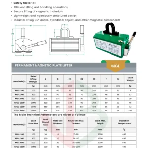 permanent magnetic plate lifter datasheet in saudi arabia