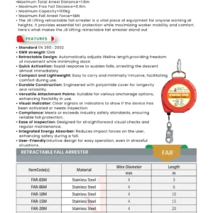 retractable fall arrester datasheet saudi arabia