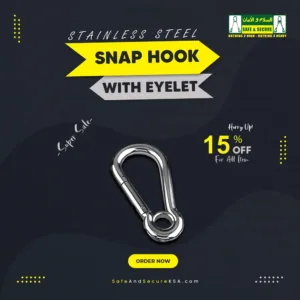 Stainless steel snap hook with eyelet for secure fastening and load handling in Saudi Arabia