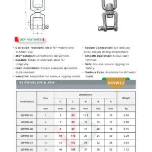 ss swivel eye and jaw datasheet saudi arabia