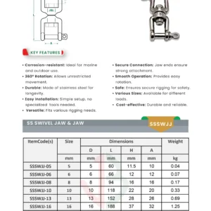 ss swivel jaw and jaw datasheet saudi arabia
