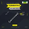 Stainless steel turnbuckle with eye and hook design for reliable cable tensioning in Saudi Arabia