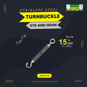 Stainless steel turnbuckle with eye and hook design for reliable cable tensioning in Saudi Arabia