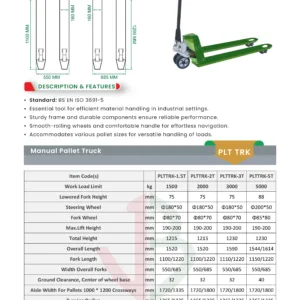 manual pallet truck datasheet saudi arabia