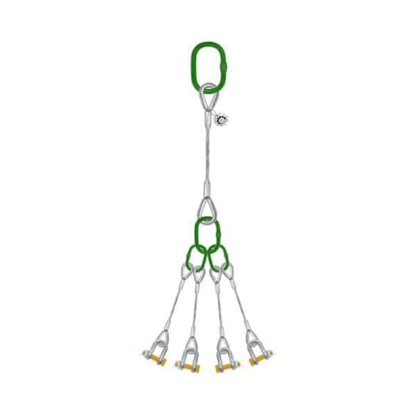 five leg steel wire rope slings with d shape shackle bolt type ksa