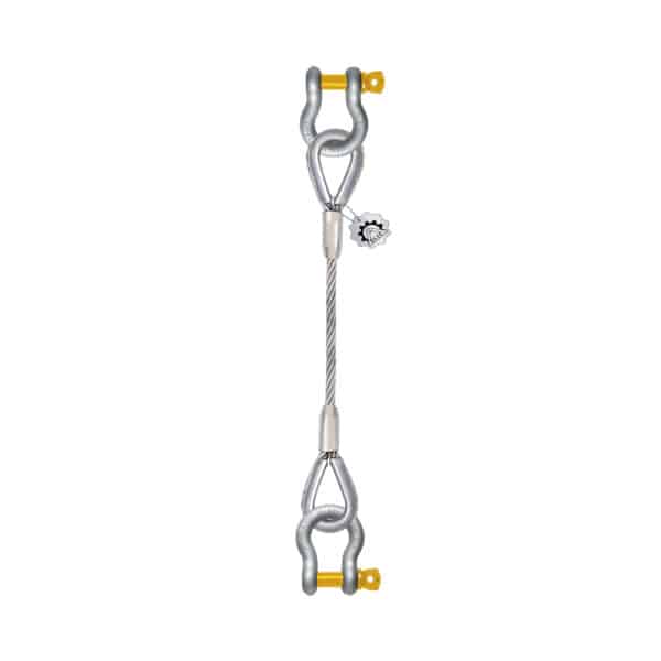 ONE LEG WIRE ROPE SLING WITH BOW-SHAPED SHACKLE SCREW PIN ON BOTH SIDES
