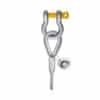 THIMBLE EYE WITH BOW-SHAPED SHACKLE SCREW PIN ON ONE SIDE AND OTHER SIDE OPEN