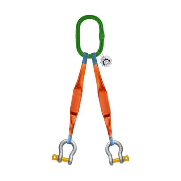 TWO LEG WEB SLING WITH BOW SHACKLE SCREW PIN