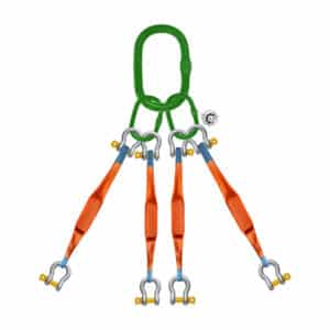 four leg web sling with bow shaped shackle screw pin ksa