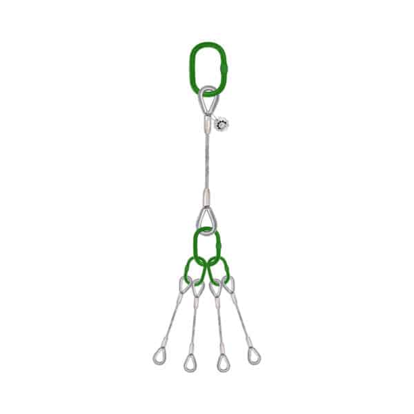 FIVE LEG STEEL WIRE ROPE SLINGS WITH THIMBLES