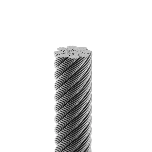 Close-up view of an 8X19S (9-9-1)+IWRC DSR steel wire rope with industrial-grade strength.
