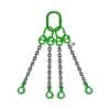 FOUR LEG CHAIN SLING WITH CLEVIS SELF LOCKING HOOK