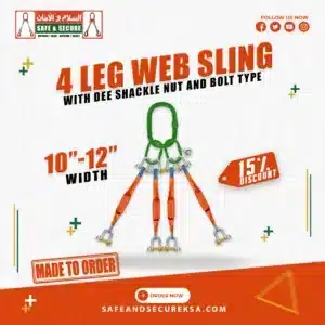 four leg web sling with d-shaped shackle bolt pin in saudi arabia