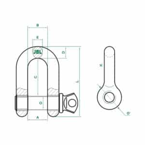 d shaped forged chain shackle with srew pin ksa