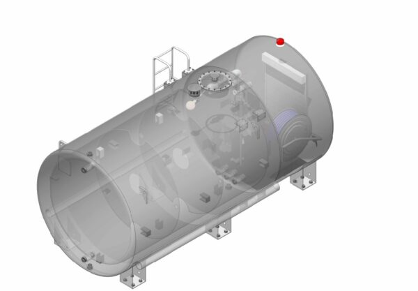 2500 Litre double steel walled Fuel Bowser with trolley Dwg-7