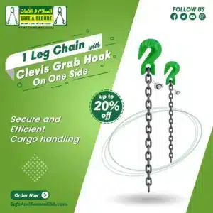 one leg chain sling with clevis grab hook on one side in saudi arabia